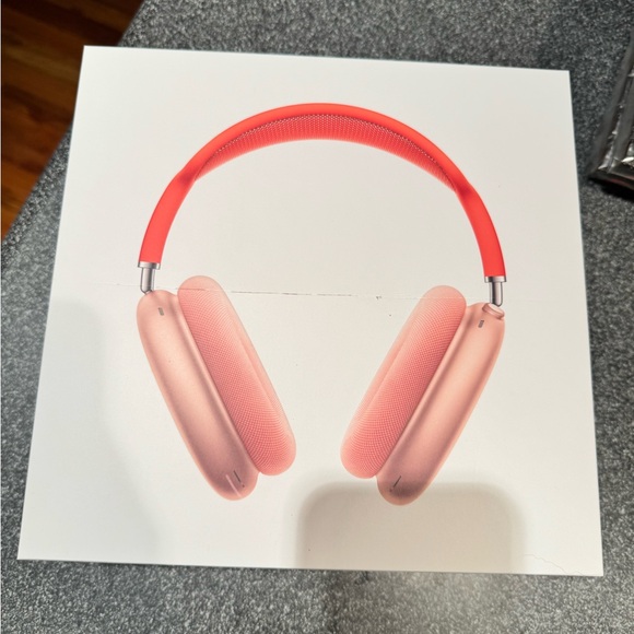 Pink and Red Apple AirPod Max Headphones - Picture 2 of 2